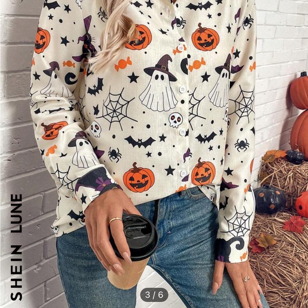 Halloween button down - Picture 7 of 7